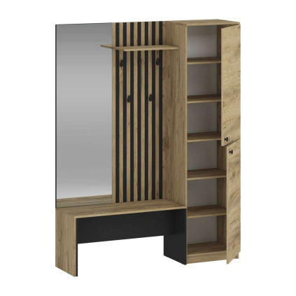 Předsíňová stěna Demati, dub zlatý / černá