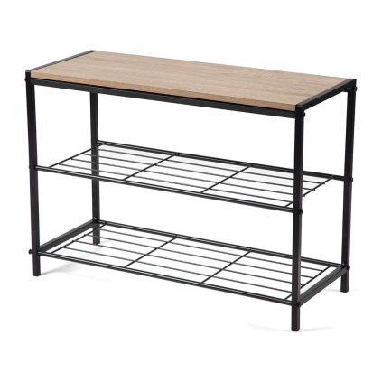 Botník Agosto Light, přírodní dřevo / černá