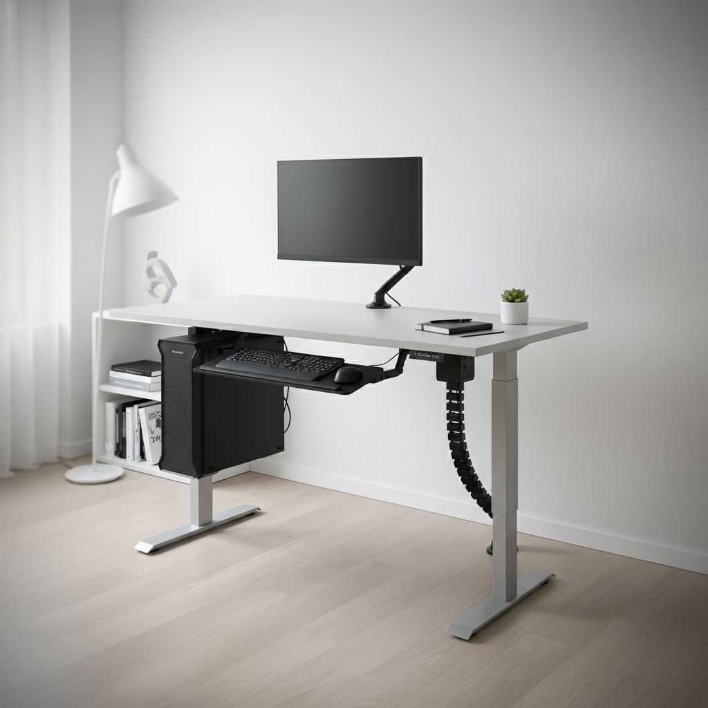 Rauman Výškově nastavitelný stůl OfficeTech A, 160 x 80 cm, šedá podnož, světle šedá