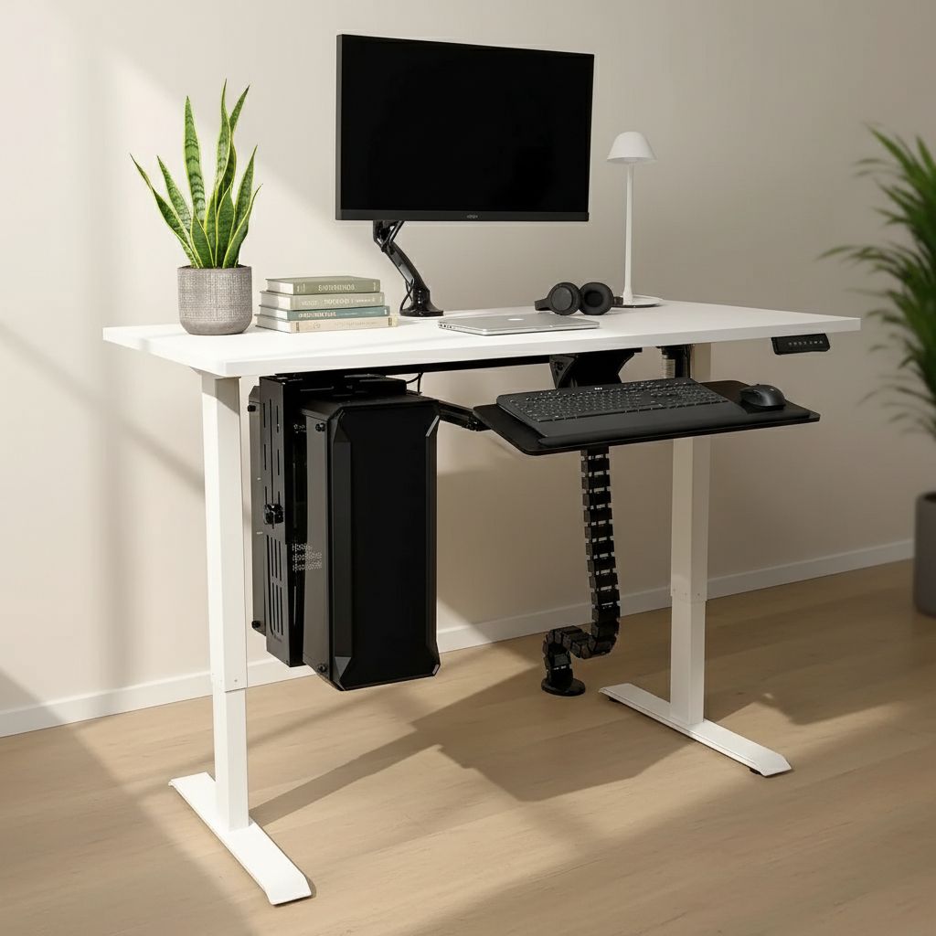 Rauman Výškově nastavitelný stůl OfficeTech B, 160 x 80 cm, bílá podnož, bílá