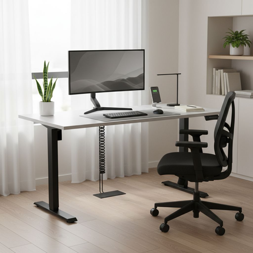 Rauman Výškově nastavitelný stůl OfficeTech B, 160 x 80 cm, černá podnož, světle šedá