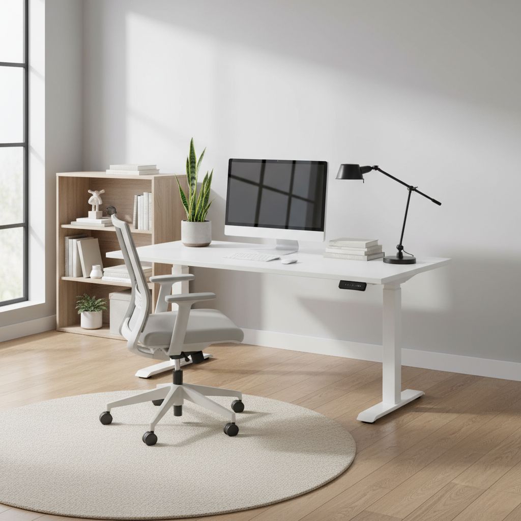 Rauman Výškově nastavitelný stůl OfficeTech C, 180 x 80 cm, bílá podnož, bílá