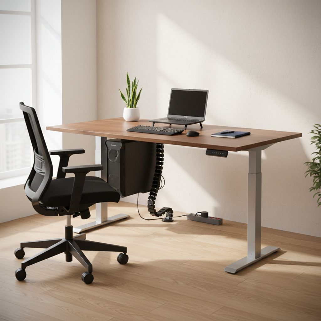 Rauman Výškově nastavitelný stůl OfficeTech B, 160 x 80 cm, šedá podnož, ořech