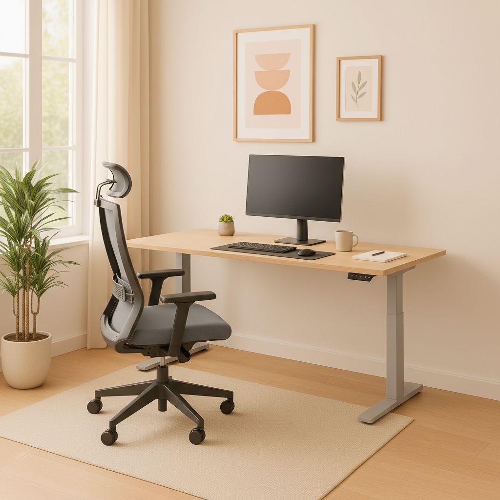 Rauman Výškově nastavitelný stůl OfficeTech B, 160 x 80 cm, šedá podnož, dub
