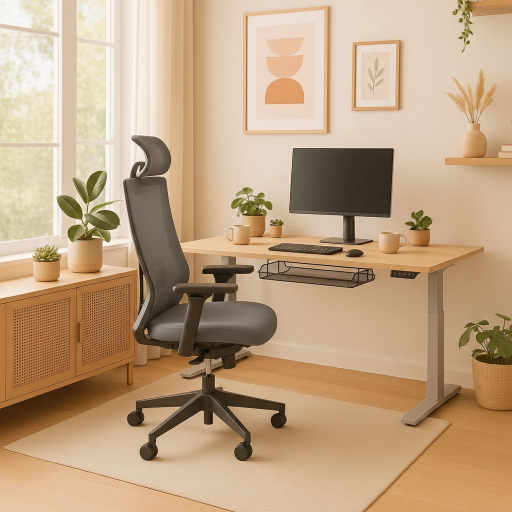 Rauman Výškově nastavitelný stůl OfficeTech B, 120 x 80 cm, šedá podnož, dub