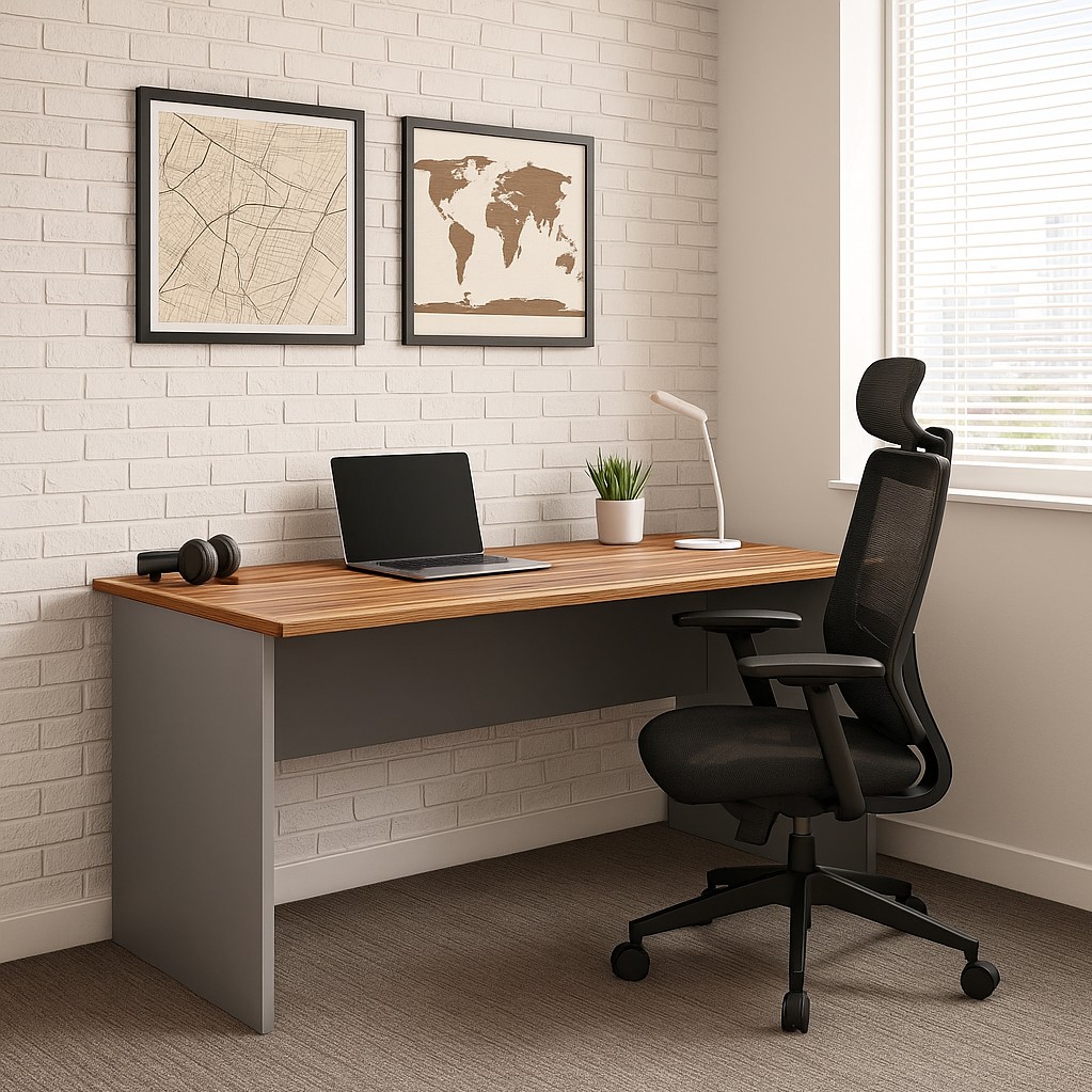 Rauman Stůl SimpleOffice 180 x 80 cm, ořech vlašský / šedá