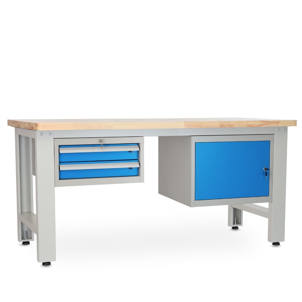 Rauman Dílenský stůl Solid OAK-21, 180 cm, 2 závěsné boxy, dub