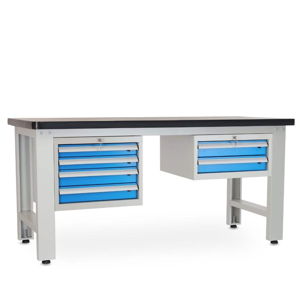 Rauman Dílenský stůl Solid MDF-42, 180 cm, 2 závěsné boxy, černá