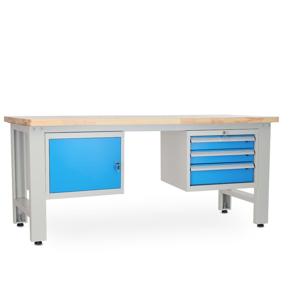 Rauman Dílenský stůl Solid OAK-13, 210 cm, 2 závěsné boxy, dub