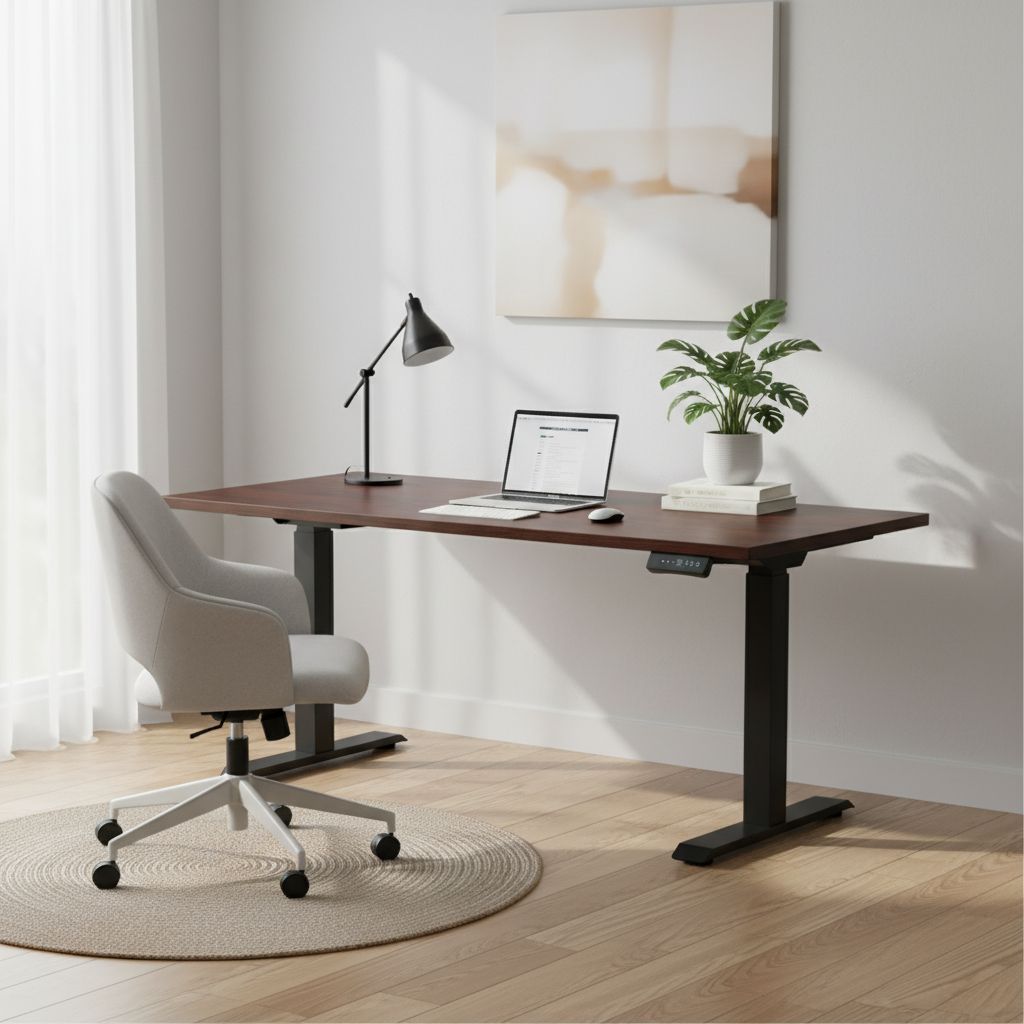 Rauman Výškově nastavitelný stůl OfficeTech D, 160 x 80 cm, černá podnož, wenge