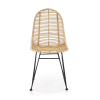 Jídelní židle Linus, ratan / černá