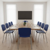 Konferenční židle Design - šedé nohy, modrá