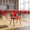 Konferenční židle SMART - černé nohy s područkami, červená