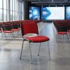Konferenční židle SMART - chromované nohy, červená