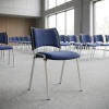 Konferenční židle SMART - chromované nohy, modrá