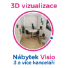 3D vizualizace Visio: 3 a více kanceláří, 12 a více prac. míst