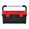 Kufr na nářadí s alu držadlem 54,8 × 27,4 × 28,6 cm, přepážky, červená
