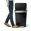Obdélníkový pedálový koš 45 l, černý plast/nerez, černá