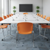 Plastová židle ISO - chromované nohy, oranžová