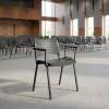 Plastová židle SMART - černé nohy s područkami, černá