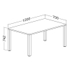 Stůl ProOffice B 120 x 70 cm, bílá