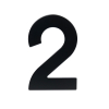 Domovní číslo "2", RN.95L, černá