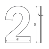 Domovní číslo "2", RN.95L, černá
