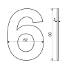 Domovní číslo "6", RN.95L, černá