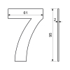 Domovní číslo "7", RN.95L, nerez