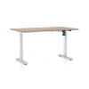Výškově nastavitelný stůl OfficeTech A, 120 x 80 cm, bílá podnož, dub