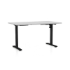 Výškově nastavitelný stůl OfficeTech A, 140 x 80 cm, černá podnož, světle šedá