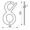 Domovní číslo "8", RN.105HR, černá