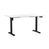 Výškově nastavitelný stůl OfficeTech B, 120 x 80 cm, černá podnož, bílá