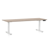 Výškově nastavitelný stůl OfficeTech C, 200 x 80 cm, bílá podnož, dub