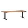 Výškově nastavitelný stůl OfficeTech C, 200 x 80 cm, černá podnož, buk