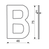 Domovní číslo "B", RN.75L, černá