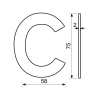 Domovní číslo "C", RN.75L, nerez