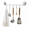 Závěsná tyč na kuchyňské náčiní Compactor, 5 háčků, stříbrná