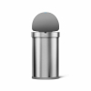 Půlkulatý bezdotykový koš, 45 l, matná ocel, nerez