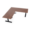 Výškově nastavitelný stůl OfficeTech Angle, 180 x 200 cm, černá podnož, ořech