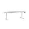 Výškově nastavitelný stůl OfficeTech D, 180 x 80 cm, bílá podnož, světle šedá