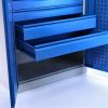 Kovová skříň na nářadí se zásuvkami, 91,4 × 45,7 × 183 cm, cylindrický zámek, modrá - ral 5012