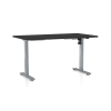 Výškově nastavitelný stůl OfficeTech A, 140 x 80 cm, šedá podnož, černá