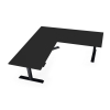 Výškově nastavitelný stůl OfficeTech Angle, 180 x 200 cm, černá podnož, černá