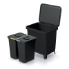 Odpadkový koš, 2 x 10 l, černá