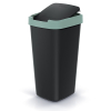 Odpadkový koš s barevným víkem, 25 l, zelená / černá