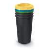 Set košů na tříděný odpad, kulaté, 3 x 45 l, barevná