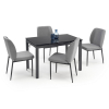 Jídelní set Jasper 4+1, šedá / černá