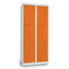 Kovová šatní skříňka Z, 80 x 50 x 180 cm, otočný zámek, oranžová - RAL 2004