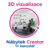 3D vizualizace Creator: 1× kancelář,  max. 6 pracovních míst